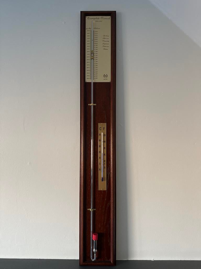 Torricelli Barometer met Thermometer - Klassiek Design, Audio, Tv en Foto, Weerstations en Barometers, Ophalen, Zo goed als nieuw
