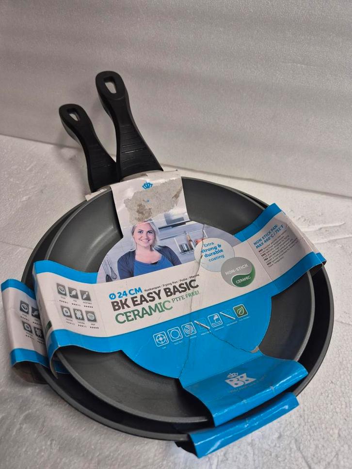 Koekenpannenset BK Easy Basic 24&28cm (Heel goed), Huis en Inrichting, Keuken | Potten en Pannen, Zo goed als nieuw, Koekenpan of Braadpan