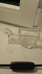 Glazen paard met karretje - decoratief item, Ophalen of Verzenden