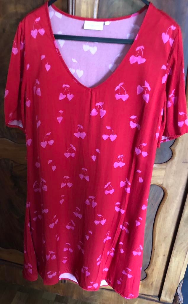 Fabienne chapot jurk maat L / rood, Maat 42/44 (L), Ophalen of Verzenden, Knielengte, Gedragen