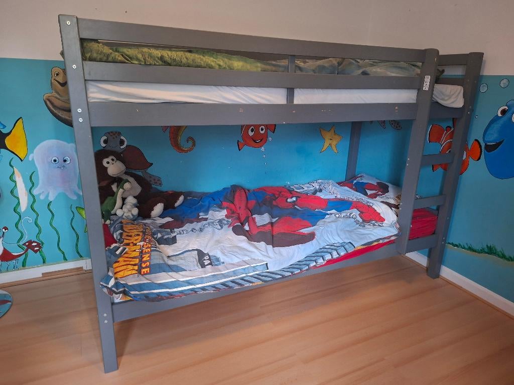 Stapelbed antraciet 90x200, Ophalen, Gebruikt, Stapelbed