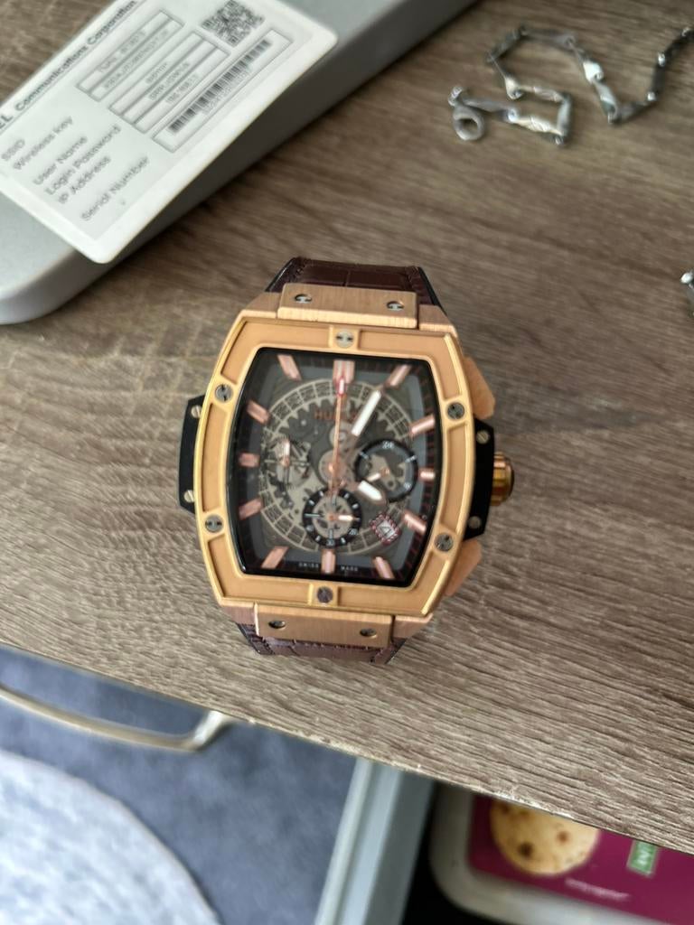 Nieuwe hublot 1 op 1, Sieraden, Tassen en Uiterlijk, Horloges | Heren, Ophalen of Verzenden, Zo goed als nieuw, Leer, Overige merken