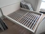 Ikea Malm (160) met lattenbodems, Ophalen, Gebruikt, Wit, Tweepersoons