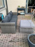 Wicker loungebank 3-zits met hocker, Ophalen, Gebruikt, 3 zitplaatsen, Loungeset