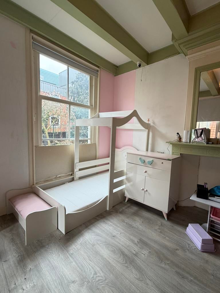 Unicon kinderbed + kast – nette staat, Kinderen en Baby's, Kinderkamer | Bedden, Zo goed als nieuw, 180 cm of meer, 85 tot 100 cm