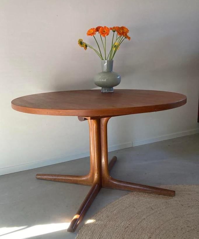 Midcenury vintage Deens design uitschuifbare eettafel, Ophalen, Gebruikt, 150 tot 200 cm, Vijf personen of meer