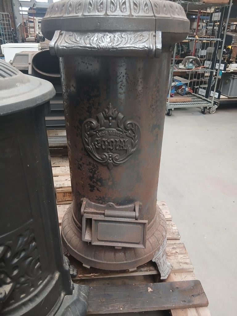 Grote  ANC.ne Maison Godin Potkachel houtkachel, Huis en Inrichting, Kachels, Ophalen, Gebruikt, Gietijzeren alles brander, Houtkachel
