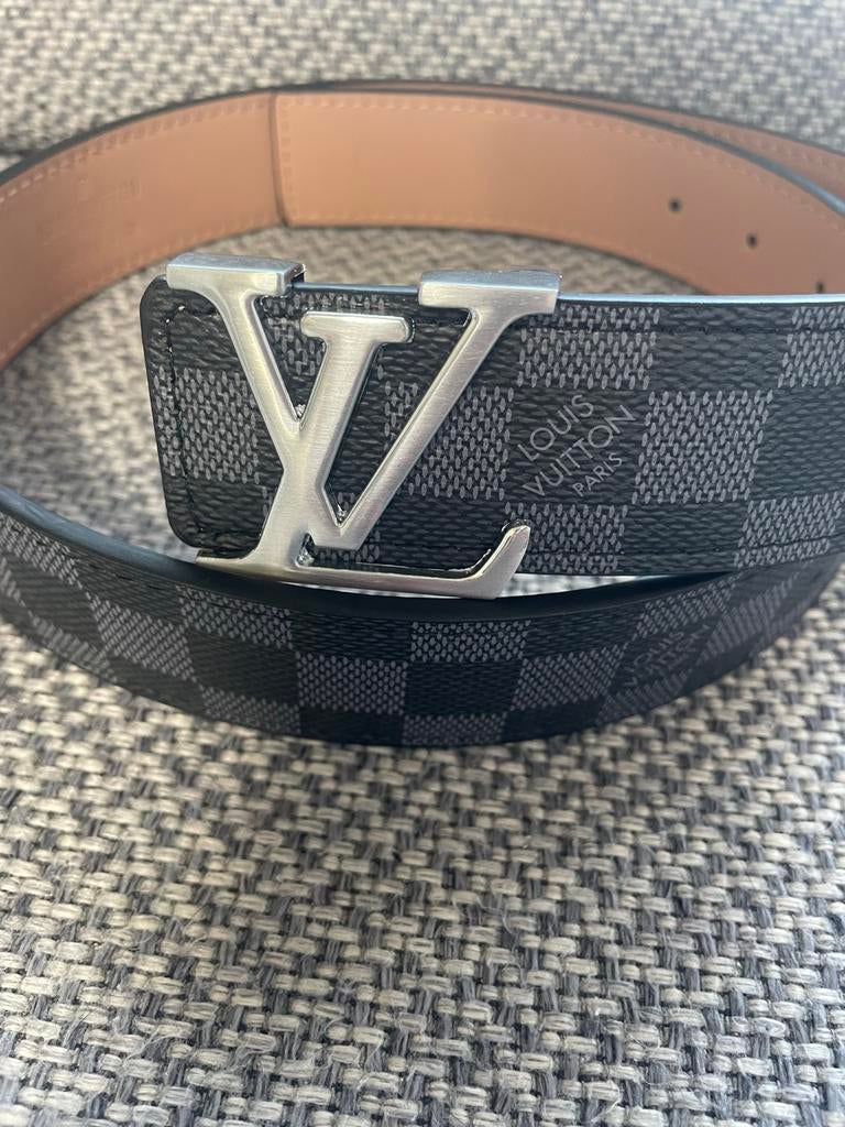 Riem Damier Graphite Zwart/grijs 100 cm, Kleding | Heren, Riemen en Ceinturen, 95 tot 105 cm, Verzenden, Nieuw, Riem of Ceintuur