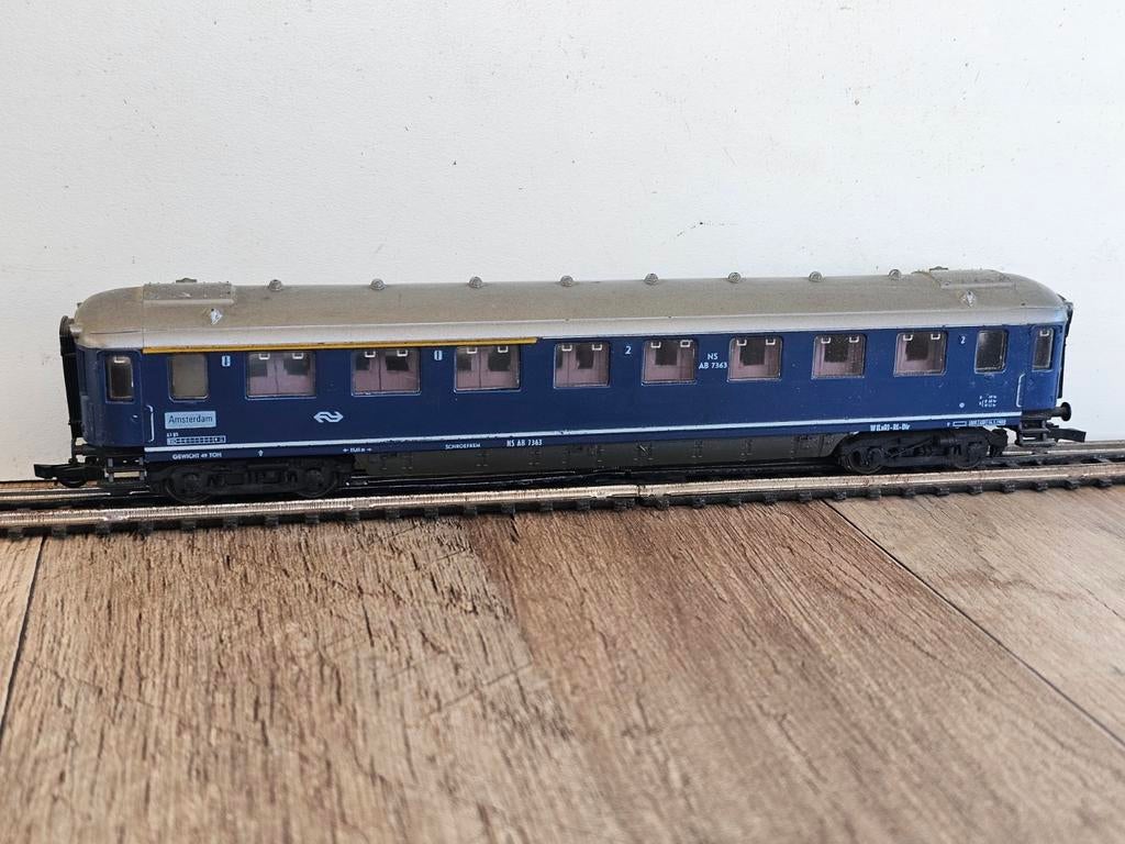 Modeltrein Ho roco NS rijtuig met verlichting, Gelijkstroom, Wagon, Ophalen of Verzenden, NS