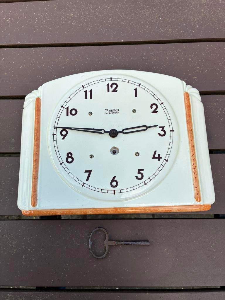Vintage 3 entra Kienzle porseleinen keukenklok, Ophalen of Verzenden