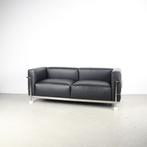 1x Cassina Le Corbusier LC3 2 Zits Bank Zwart – Leer, Huis en Inrichting, Niet ingevuld, Minder dan 75 cm, 150 tot 200 cm, Niet ingevuld
