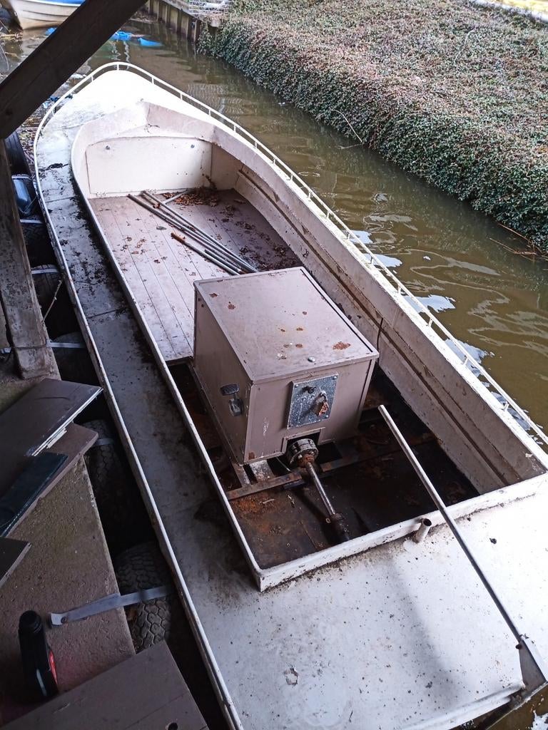 Stalen boot, Watersport en Boten, Sloepen, Ophalen, Gebruikt, Binnenboordmotor, Diesel