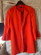 Oranje rood koraal kleurige jas met rits en met wijde mouwen, Ophalen of Verzenden, Nieuw, Maat 38/40 (M), Rood