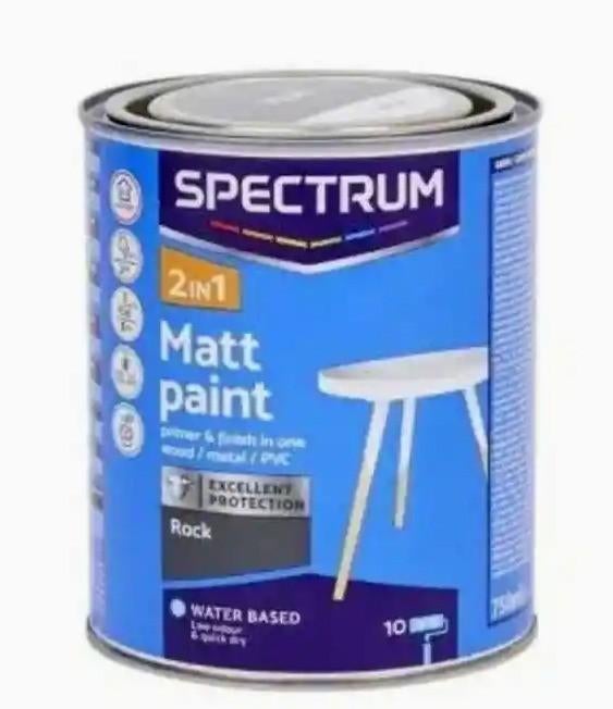 Gevraagd: Spectrum Mat Rock Grijze Verf, Doe-het-zelf en Verbouw, Verf, Beits en Lak, Ophalen of Verzenden