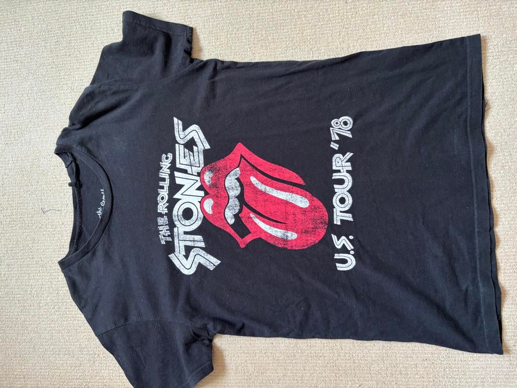 Vintage The Rolling Stones US Tour '78 T-shirt Zwart, Kleding | Dames, T-shirts, Maat 38/40 (M), Zwart, Ophalen of Verzenden, Korte mouw