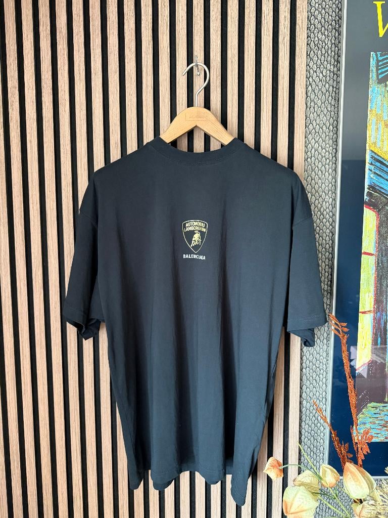 Balenciaga Automobili Lamborghini Shield T-Shirt, Kleding | Heren, T-shirts, Maat 52/54 (L), Zwart, Ophalen of Verzenden, Zo goed als nieuw
