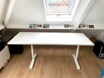 Buro 195x75: onderstel Ikea BEKANT + zelf gemaakt buroblad, Ophalen, In hoogte verstelbaar, Gebruikt, Bureau