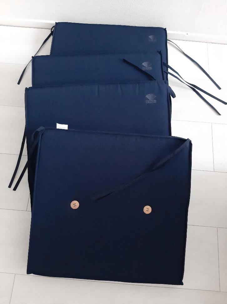 Stoelkussens Trendline donkerblauw 46x44x5 cm 4 stuks, Tuin en Terras, Tuinmeubel-accessoires, Zo goed als nieuw, Ophalen