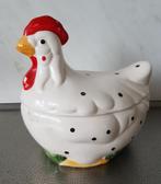 brocante pot met deksel Paaskip kip van glanzend keramiek, Ophalen of Verzenden
