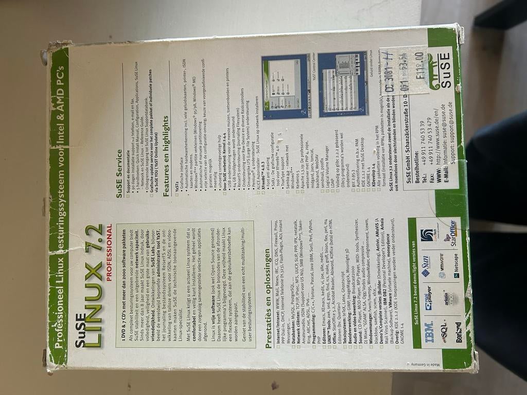 SuSE Linux 7.2 Professional - Compleet Besturingssysteem, Ophalen of Verzenden, Zo goed als nieuw, Windows