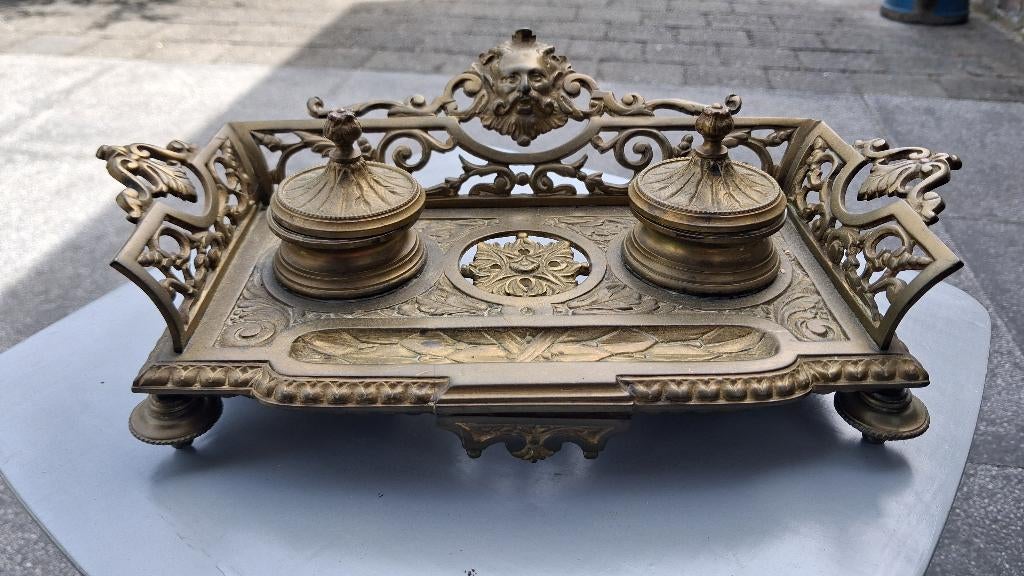 Messing inktstel, Antiek en Kunst, Ophalen of Verzenden