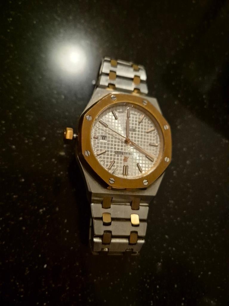 Audemars Piguet Royal Oak zilver met goud gebruikerssporen, Ophalen of Verzenden, Gebruikt, Staal, Overige merken
