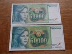 Joegoslavië 2 x 50.000 dinar, Ophalen of Verzenden, Joegoslavië