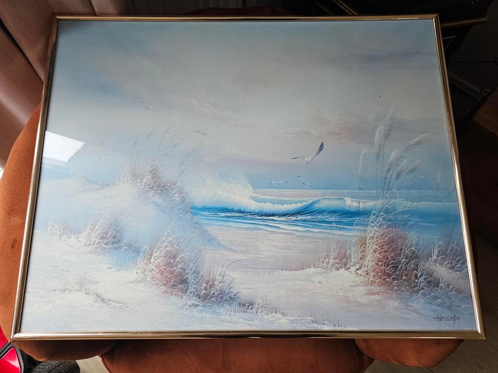 Henderson Schilderij - strandwacht, Ophalen of Verzenden