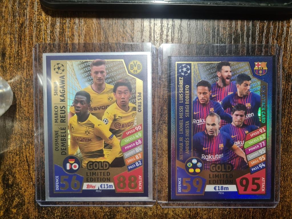 Topps Match Attax Champions League 2017/18 Gold Limited Edit, Ophalen of Verzenden, Zo goed als nieuw