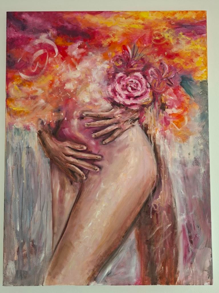 Artistiek naakt koppel, Antiek en Kunst, Kunst | Schilderijen | Modern, Ophalen of Verzenden