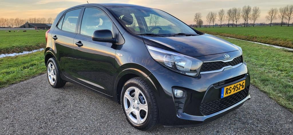 Hele Mooie Kia Picanto 1.0 Cvvt 67pk 5-zits 2018 Zwart, Auto's, Voorwielaandrijving, Metallic lak, Stof, 4 stoelen