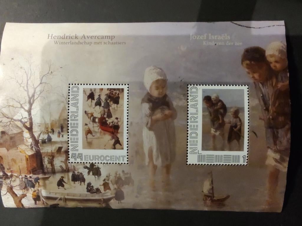 Blok met Hendricus avercamp en Jozef Israëls, Ophalen of Verzenden