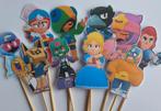 Set van 10 Brawl Stars traktatie prikkers, Ophalen of Verzenden, Nieuw, Versiering, Verjaardag