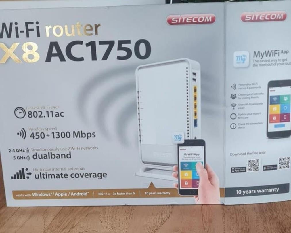 Nieuwe sitecom X8 AC1750 WiFi router 30,00, Ophalen of Verzenden, Nieuw