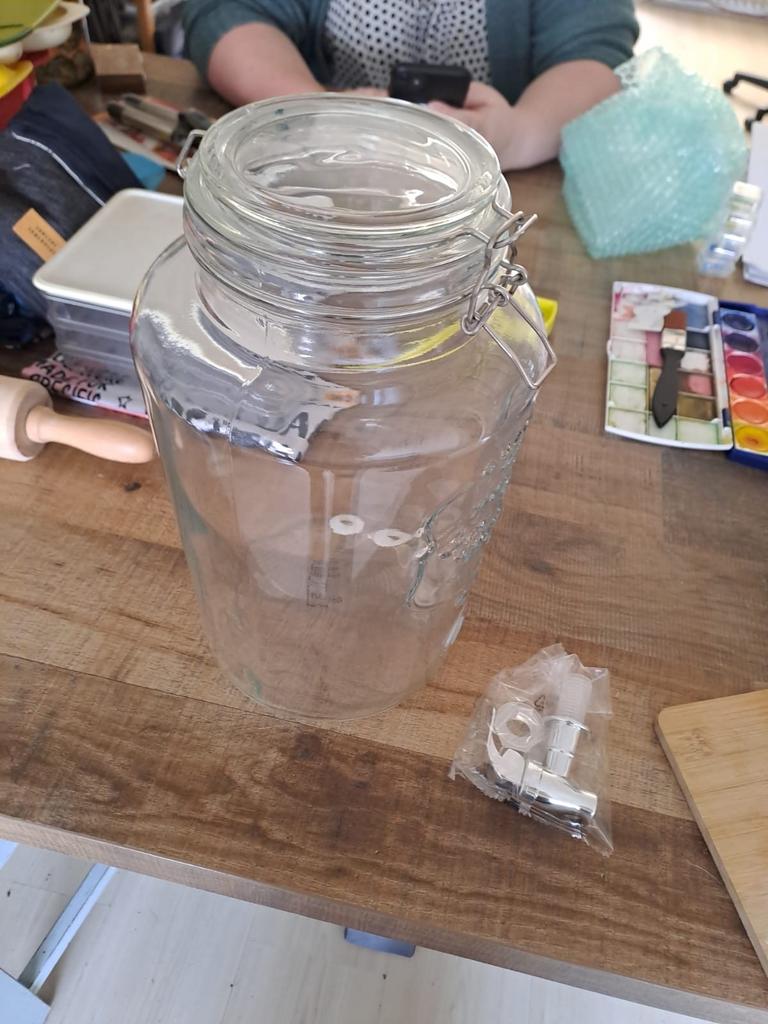 Glazen drankdispenser met tapkraan - 4 liter, Nieuw, Ophalen of Verzenden, Overige merken, Glas