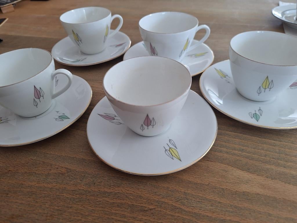 Seltmann weiden bavaria kop en schotels 6 kopjes 5 schotels, Ophalen, Zo goed als nieuw, Porselein, Kop en/of schotel