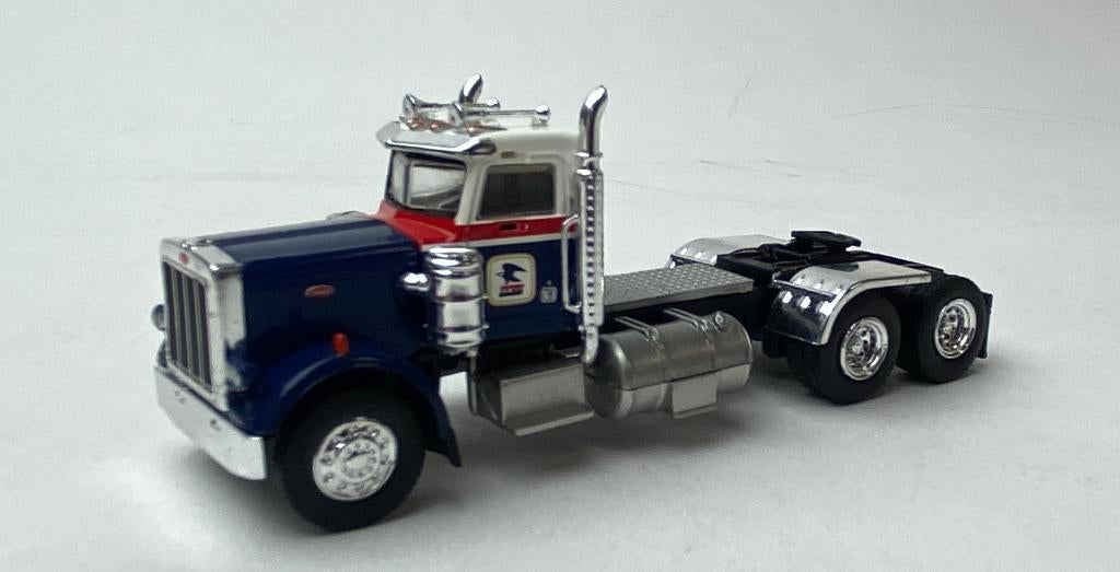 Brekina 1:87 Peterbilt 359 donkerblauw/ wit 1973 - US Mail, Hobby en Vrije tijd, -, -, Nieuw, Ophalen of Verzenden