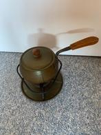 Antieke Koperen Fonduepan met Brandertje en Onderstel, Ophalen, Koper
