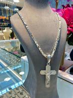 925 Zilveren Vossenstaart Ketting & Kruis, Ophalen of Verzenden, Zo goed als nieuw, Goud, Zilver