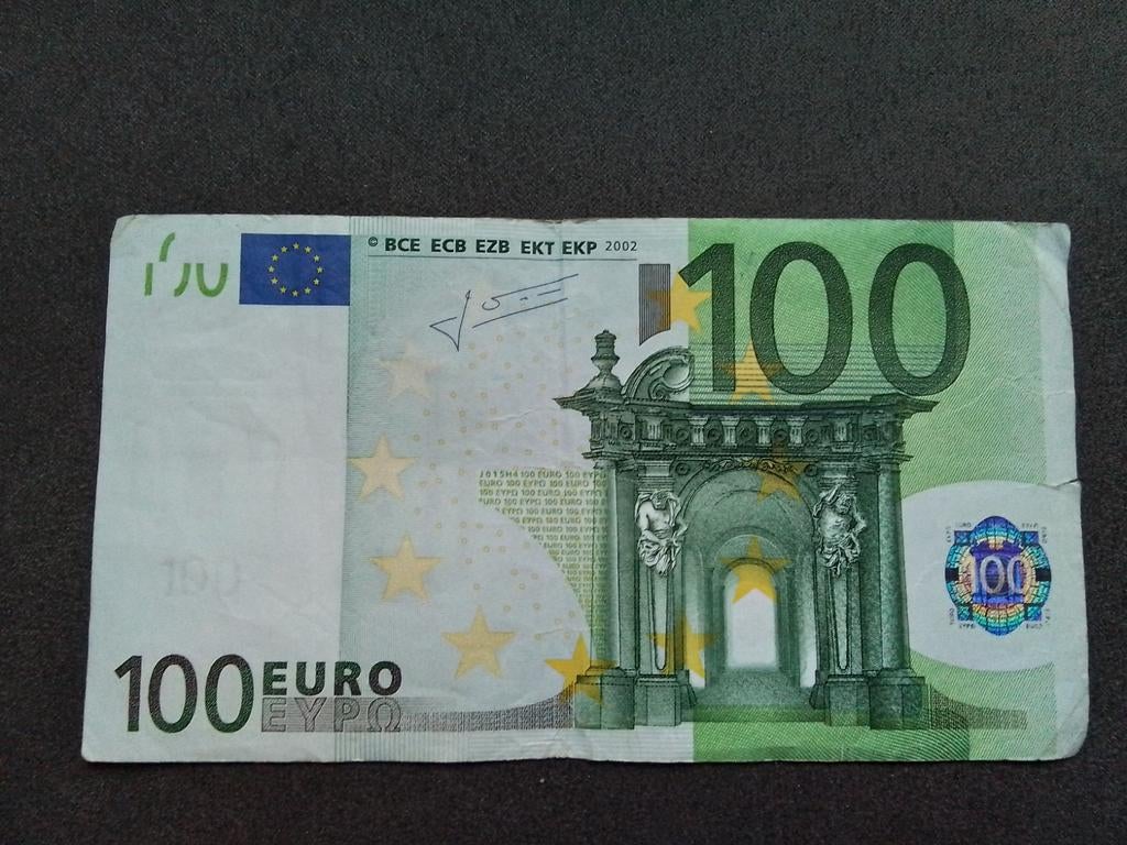 100 eurobiljet 2002
En meer biljetten 200-50-10, Postzegels en Munten, Bankbiljetten | Europa | Eurobiljetten, Ophalen of Verzenden