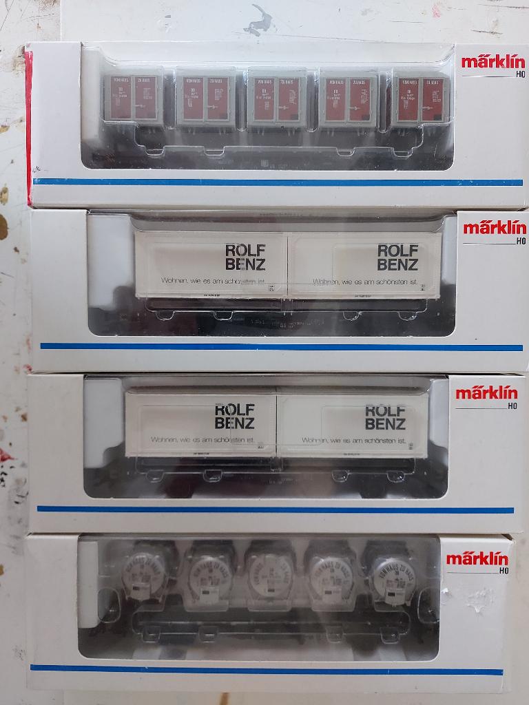 4 Marklin  Goederen wagons w,o Benz, Wisselstroom, Ophalen of Verzenden, Märklin, Nieuw