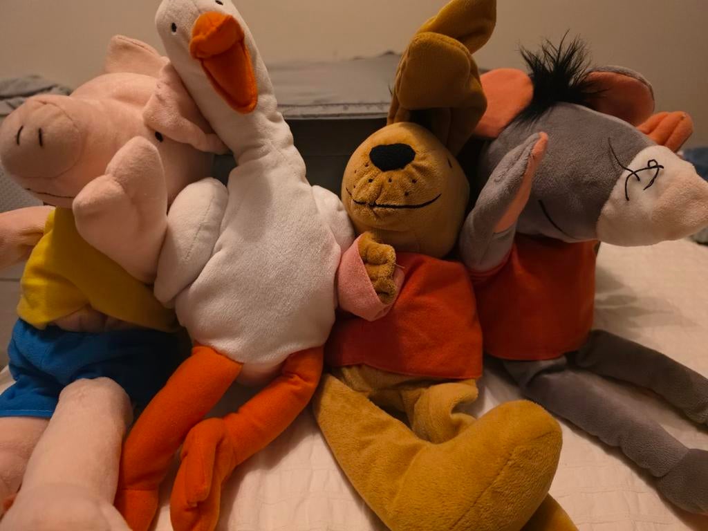 Handpop knuffels: Kikker en Haas, Ophalen, Gebruikt, Kikker, Middelgroot (20 tot 80 cm)