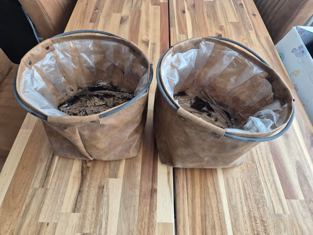 Set van 2 plantenbakken, Overige materialen, Gebruikt, Rond, Ophalen of Verzenden