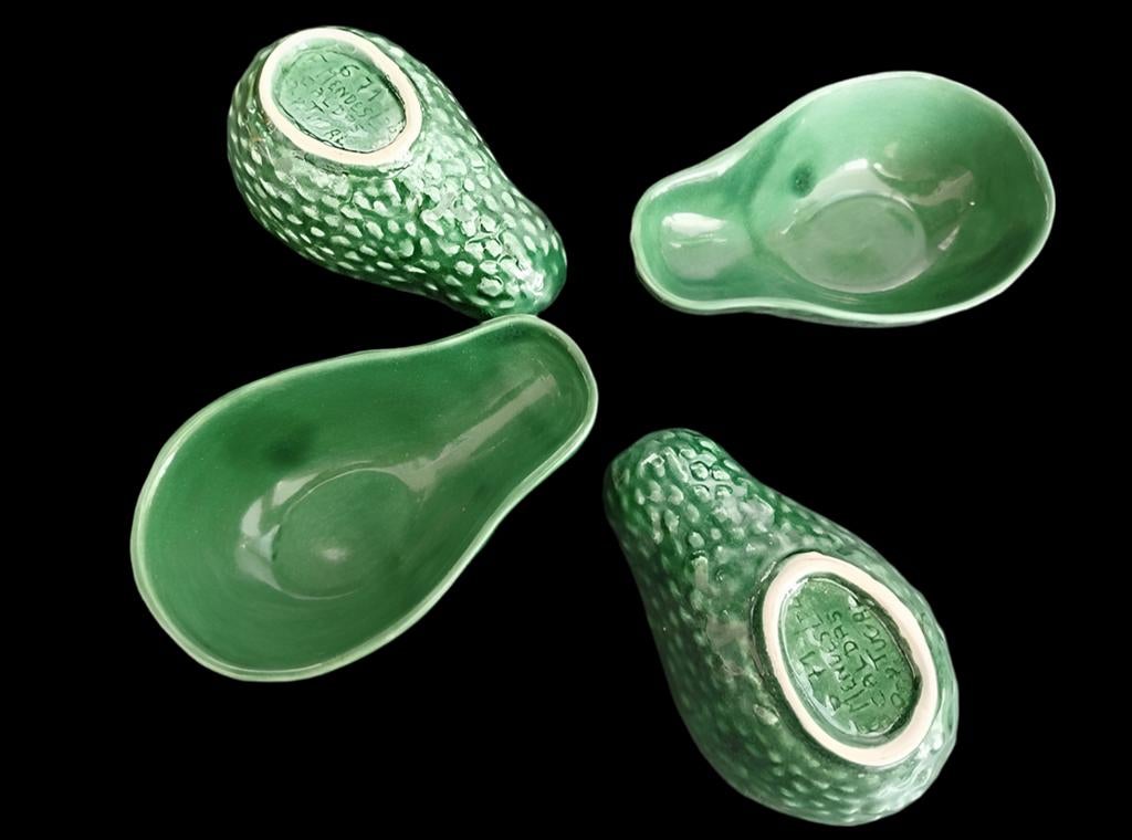 Set of 4 antiek Portugese majolica avocado schalen 13 cm, Verzenden