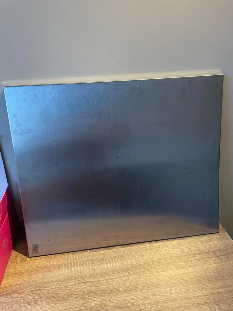 Stijlvol Magneetbord RVS - 55x45 cm, Ophalen, Gebruikt, Magneetbord