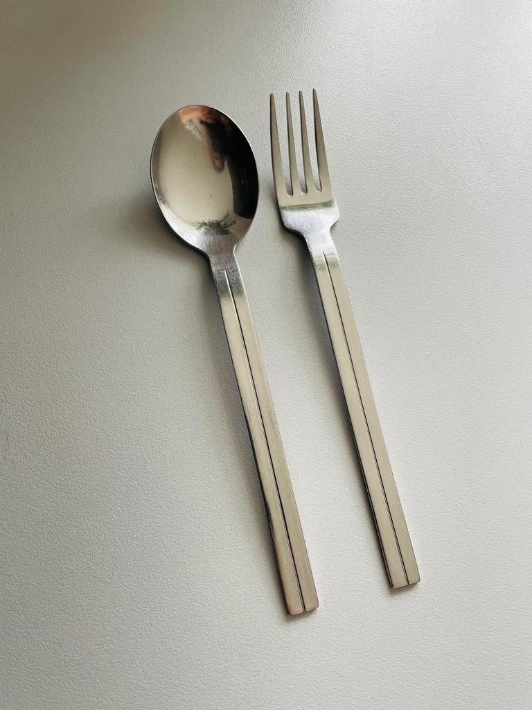 JAN DES BOUVRIE Amefa, Huis en Inrichting, Ophalen of Verzenden, Zo goed als nieuw, Rvs of Chroom, Vaatwasserbestendig