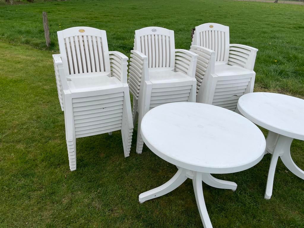 73 stoelen partij, Tuin en Terras, Ophalen, Zo goed als nieuw, Kunststof