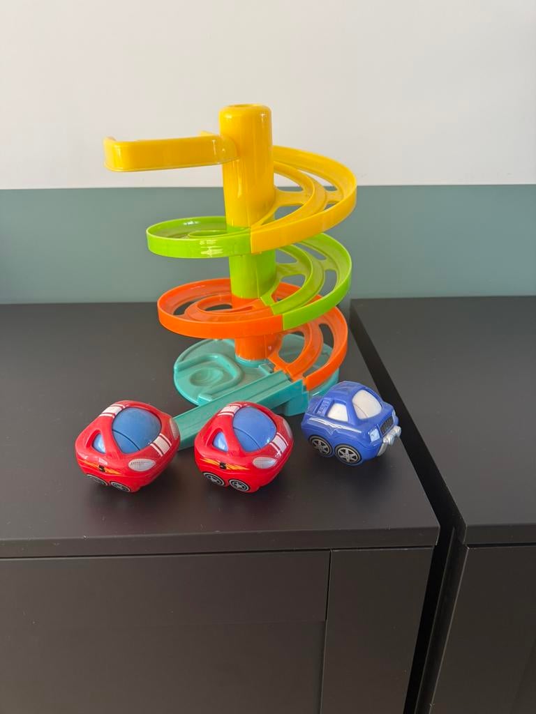 Racebaan met auto’s playgo autobaan, Ophalen of Verzenden, Zo goed als nieuw, Overige typen, Met wieltjes