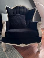 Zwarte fauteuil, Huis en Inrichting, Fauteuils, Ophalen, Gebruikt, Hout, 75 tot 100 cm