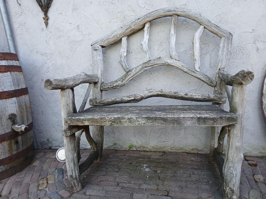 Leuk houten bankje, Tuin en Terras, Ophalen, Gebruikt, Hout